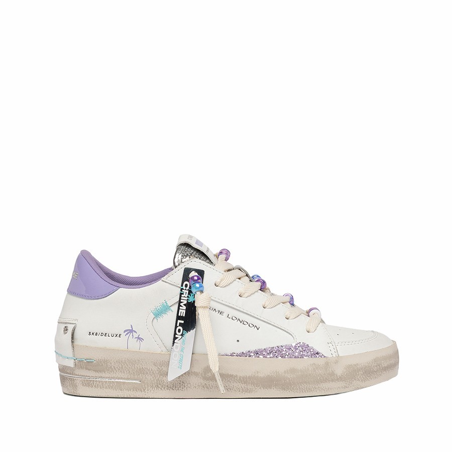 Crime London sneakers donna SK8 Deluze Wedge Lavender Glow