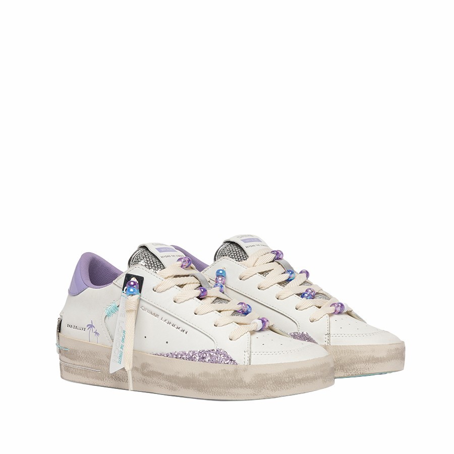 Crime London sneakers donna SK8 Deluze Wedge Lavender Glow