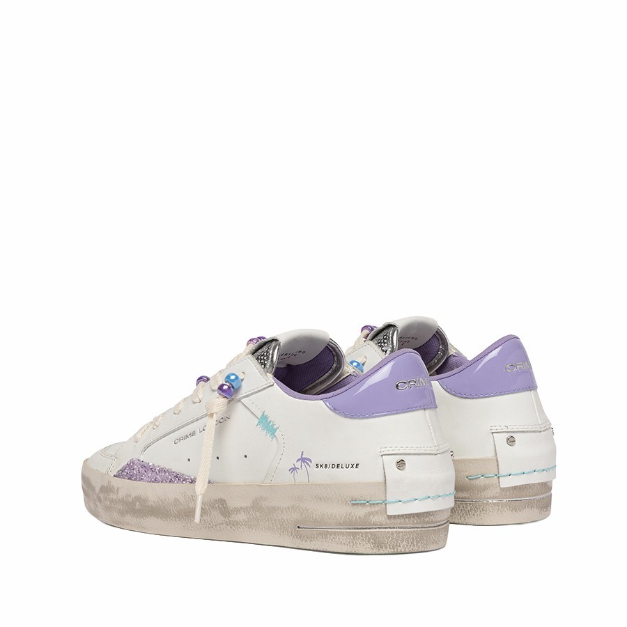 Crime London sneakers donna SK8 Deluze Wedge Lavender Glow