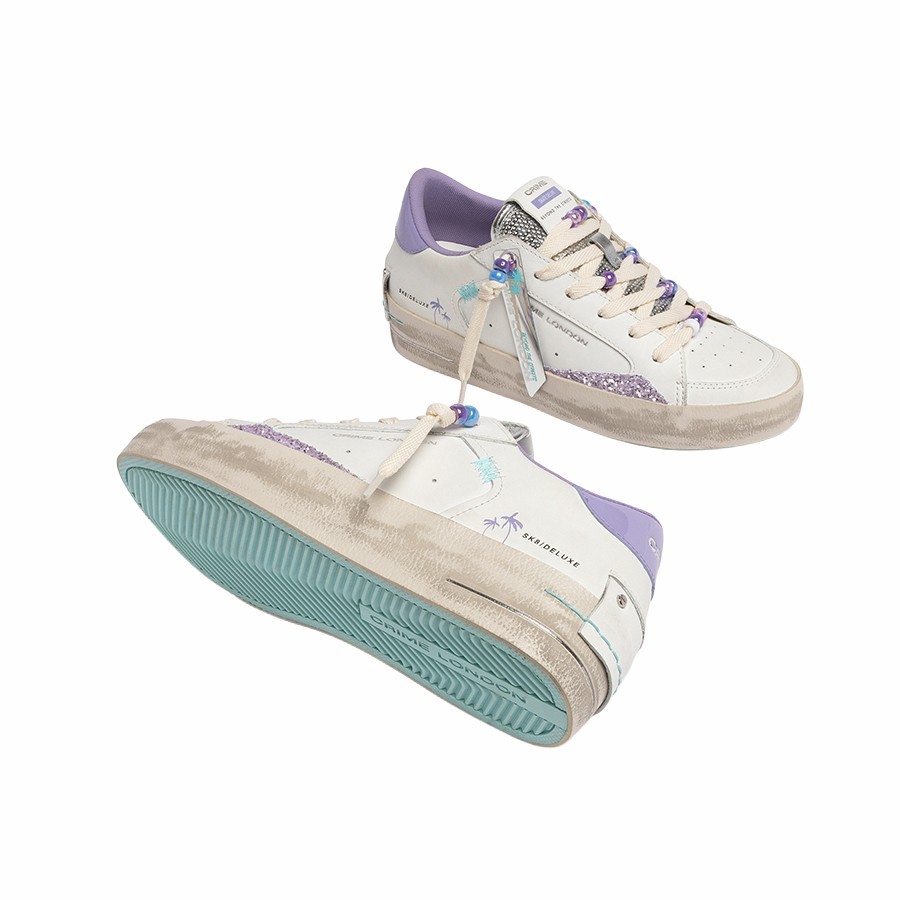 Crime London sneakers donna SK8 Deluze Wedge Lavender Glow