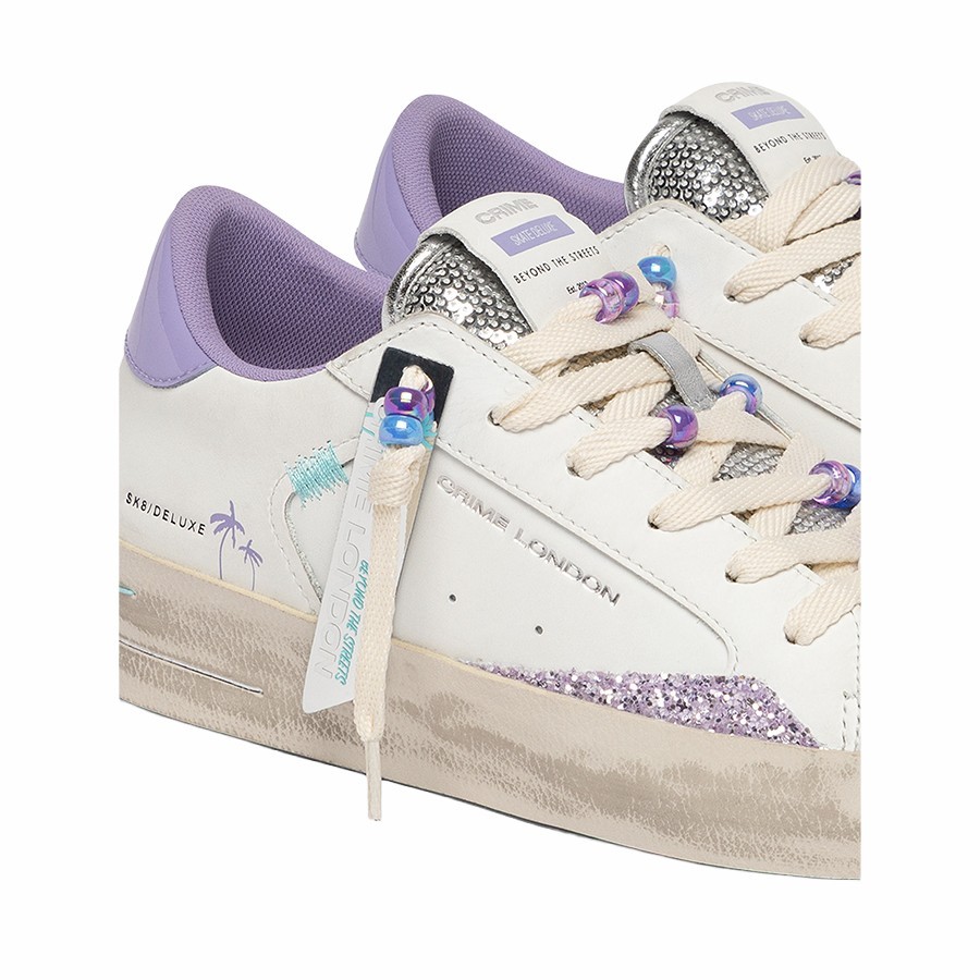 Crime London sneakers donna SK8 Deluze Wedge Lavender Glow
