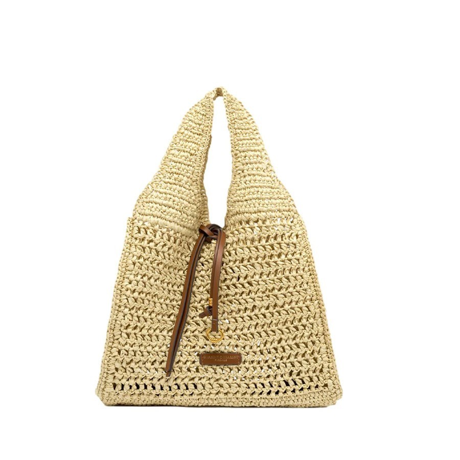 Gianni chiarini NEFELI straw shoulder tote