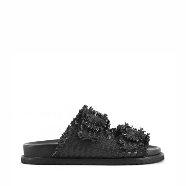 Coral Blue birkenstock slidedoppia fascia gioiello black