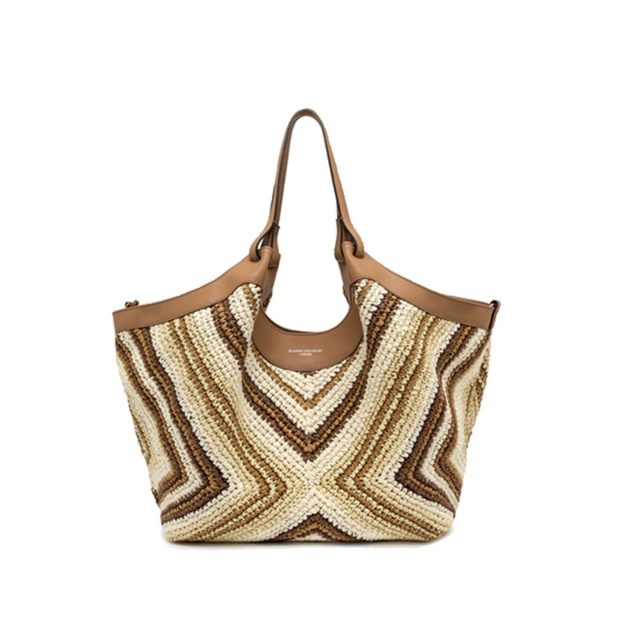 Gianni clarini DUA braided straw shoulder bag