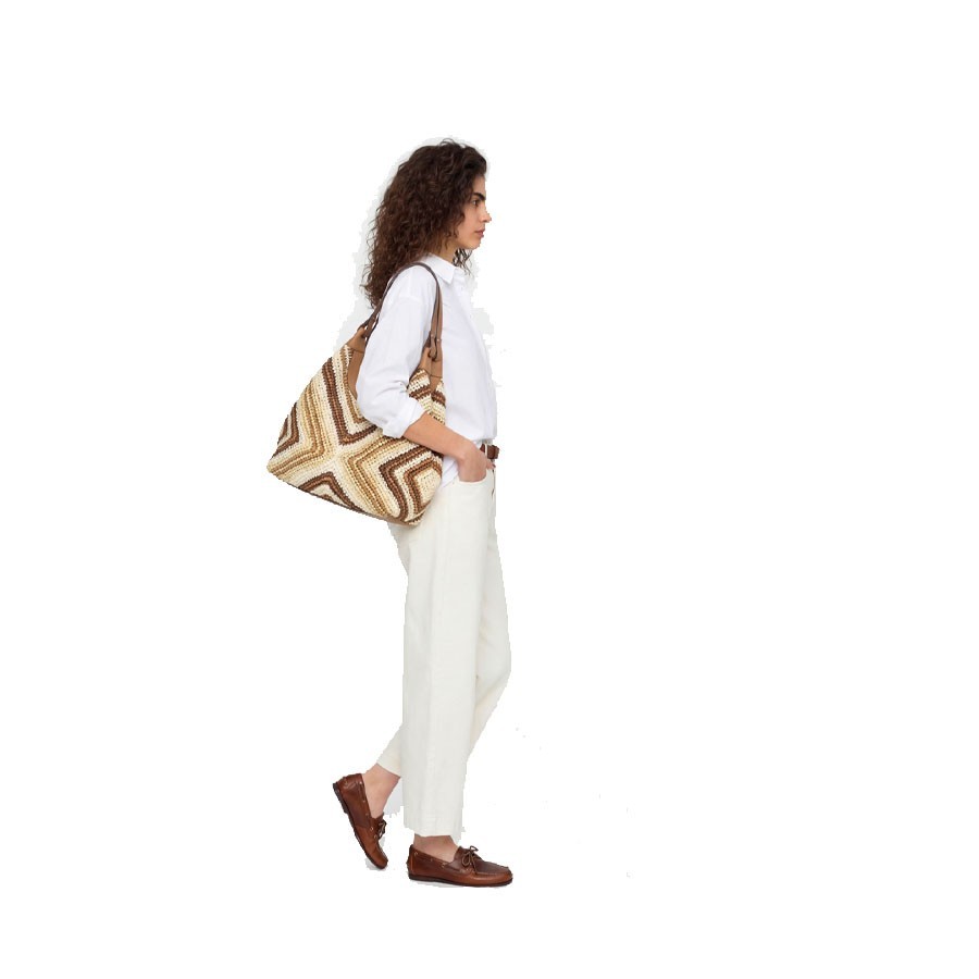 Gianni clarini DUA braided straw shoulder bag