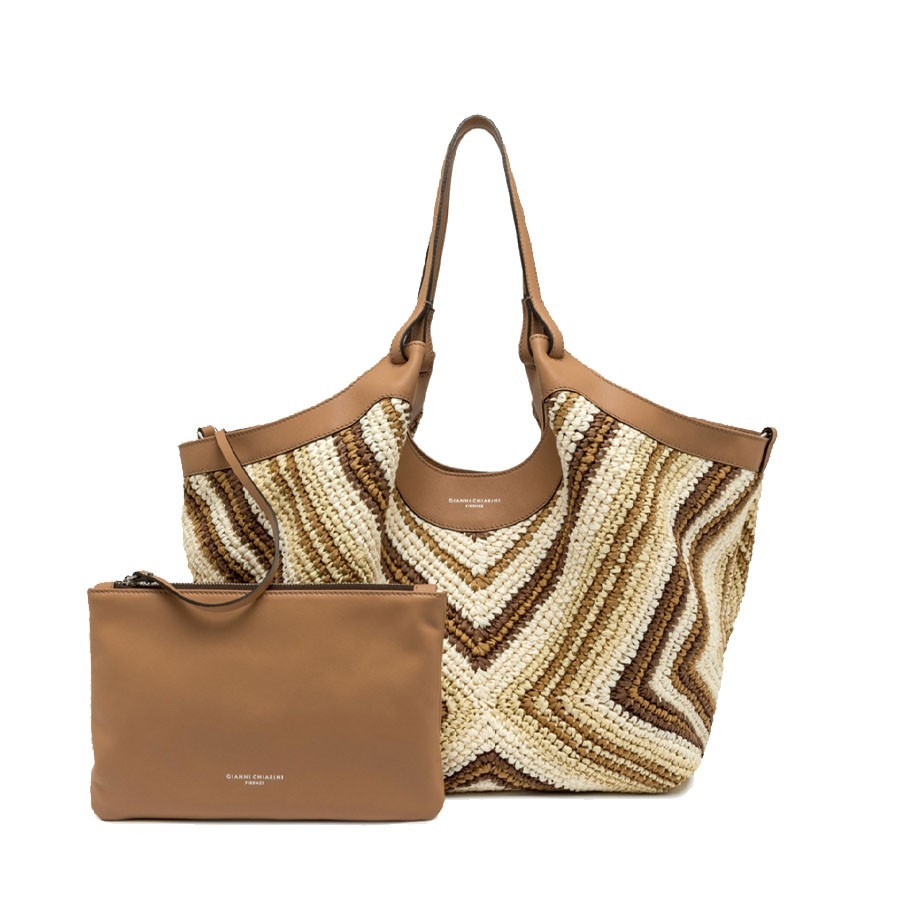 Gianni clarini DUA braided straw shoulder bag