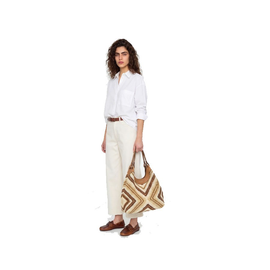 Gianni clarini DUA braided straw shoulder bag