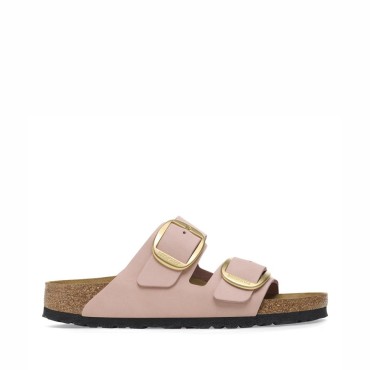 Birkenstock Arizona Women's Sandal, Big Buckle, Nubuck Leather, Soft Pink