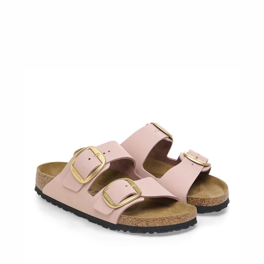 Birkenstock sandalo donna Arizona Big Buckle Pelle Nubuck Soft Pink