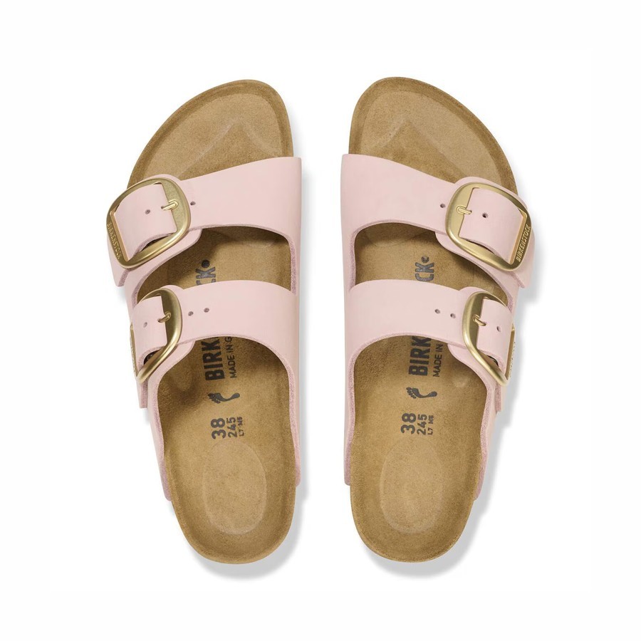 Birkenstock sandalo donna Arizona Big Buckle Pelle Nubuck Soft Pink
