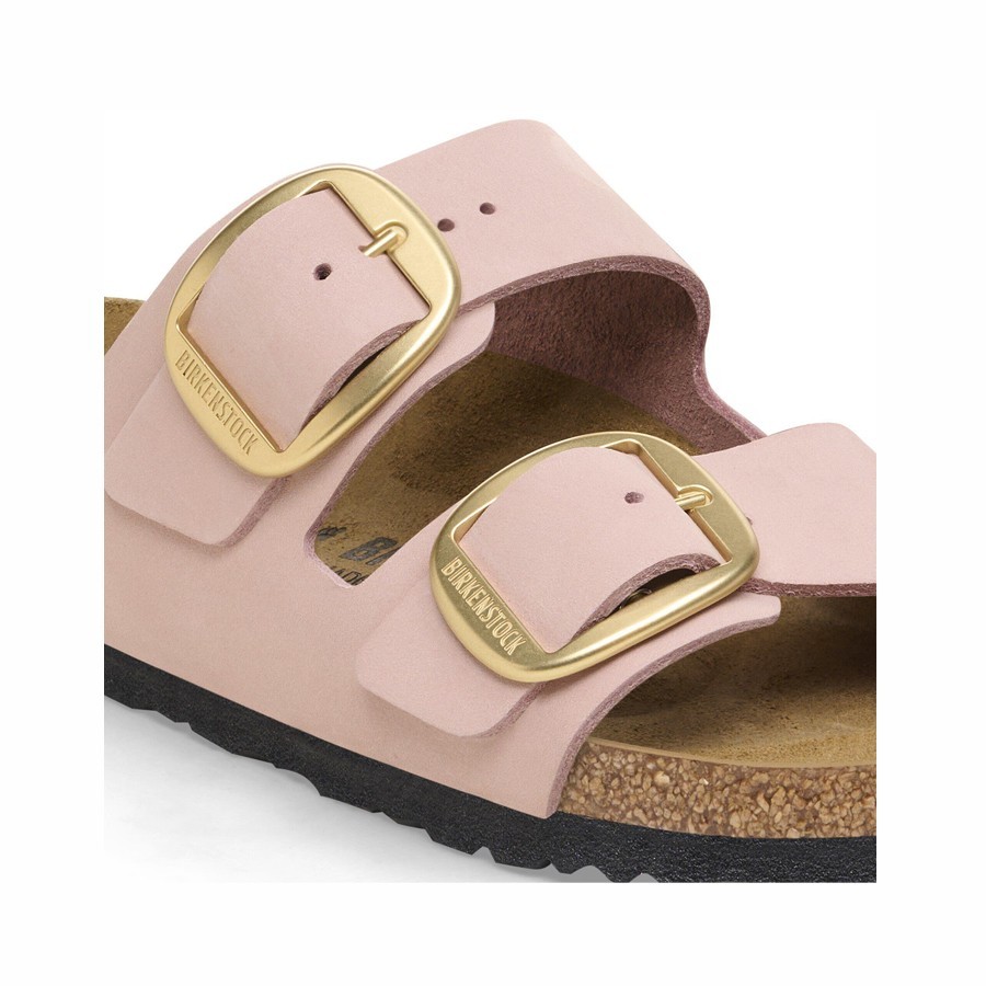 Birkenstock sandalo donna Arizona Big Buckle Pelle Nubuck Soft Pink