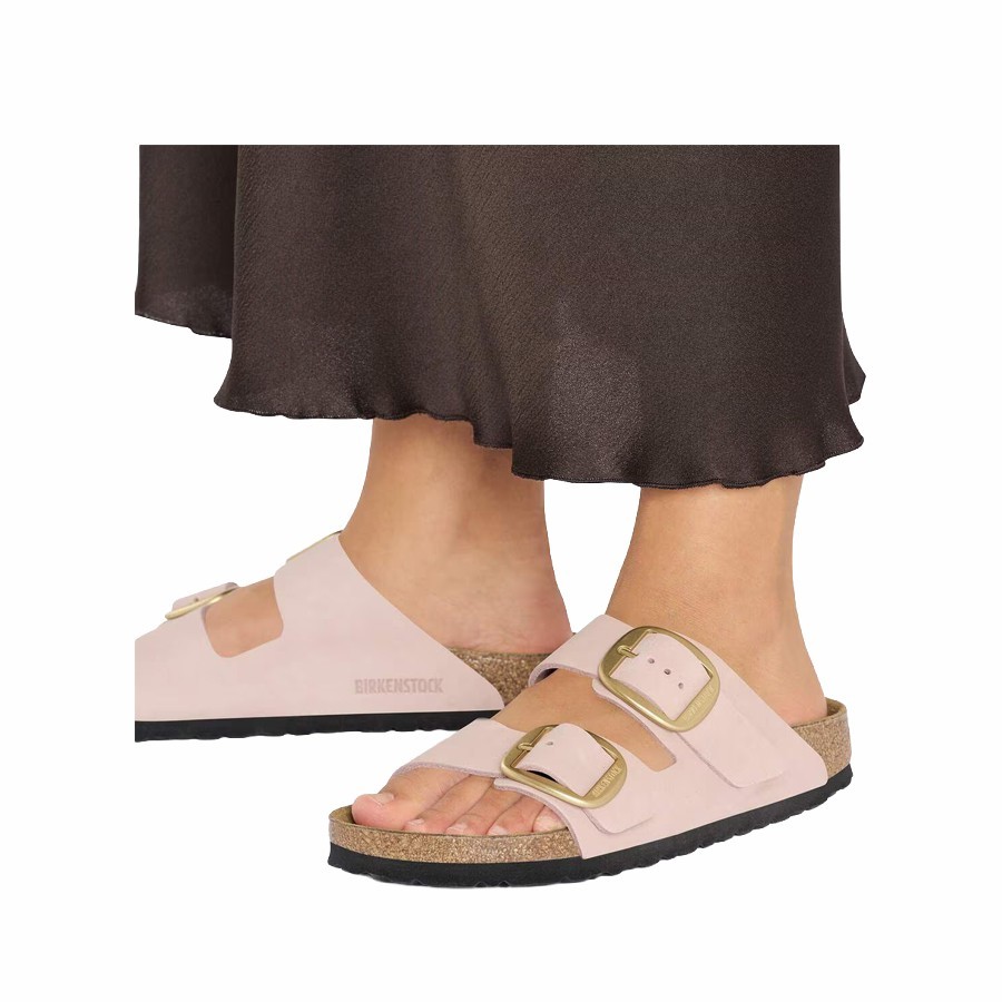 Birkenstock sandalo donna Arizona Big Buckle Pelle Nubuck Soft Pink