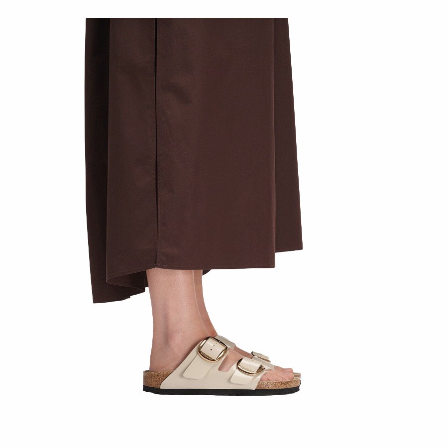 Birkenstock Arizona Big Buckle Women's Sandal in Natural Patent High-Shine Oyster