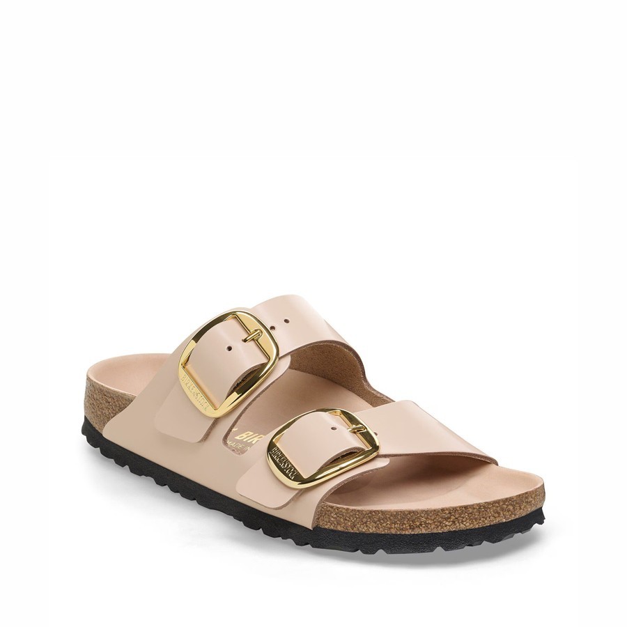 Birkenstock Arizona Women's Sandal Big Buckle Natural Patent High-Shine New Beige