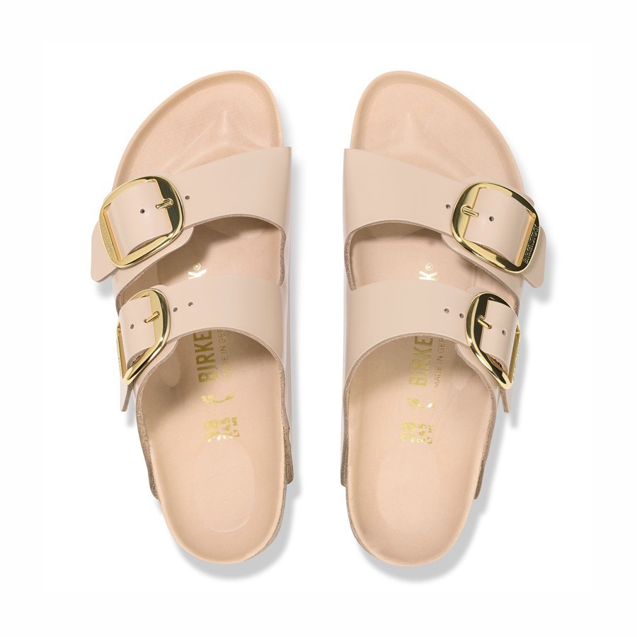 Birkenstock Arizona Women's Sandal Big Buckle Natural Patent High-Shine New Beige