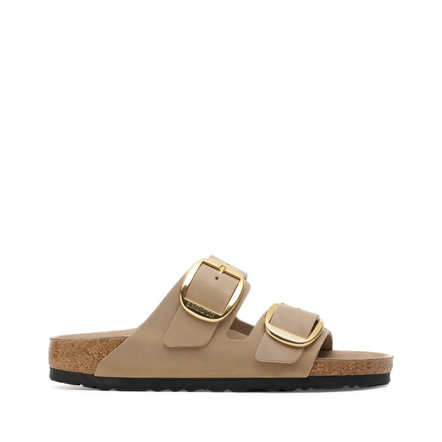 Birkenstock Women's Arizona Big Buckle Sandal in Oiled Leather, Tobacco Brown