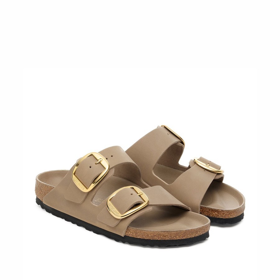 Birkenstock Women's Arizona Big Buckle Sandal in Oiled Leather, Tobacco Brown