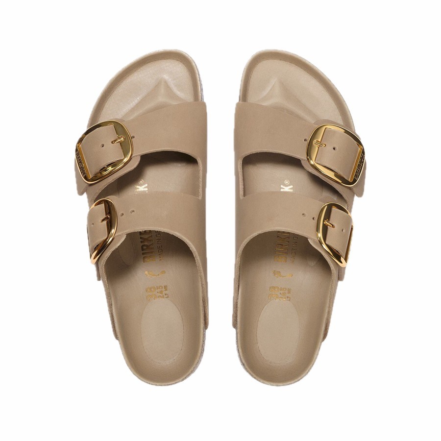 Birkenstock Women's Arizona Big Buckle Sandal in Oiled Leather, Tobacco Brown