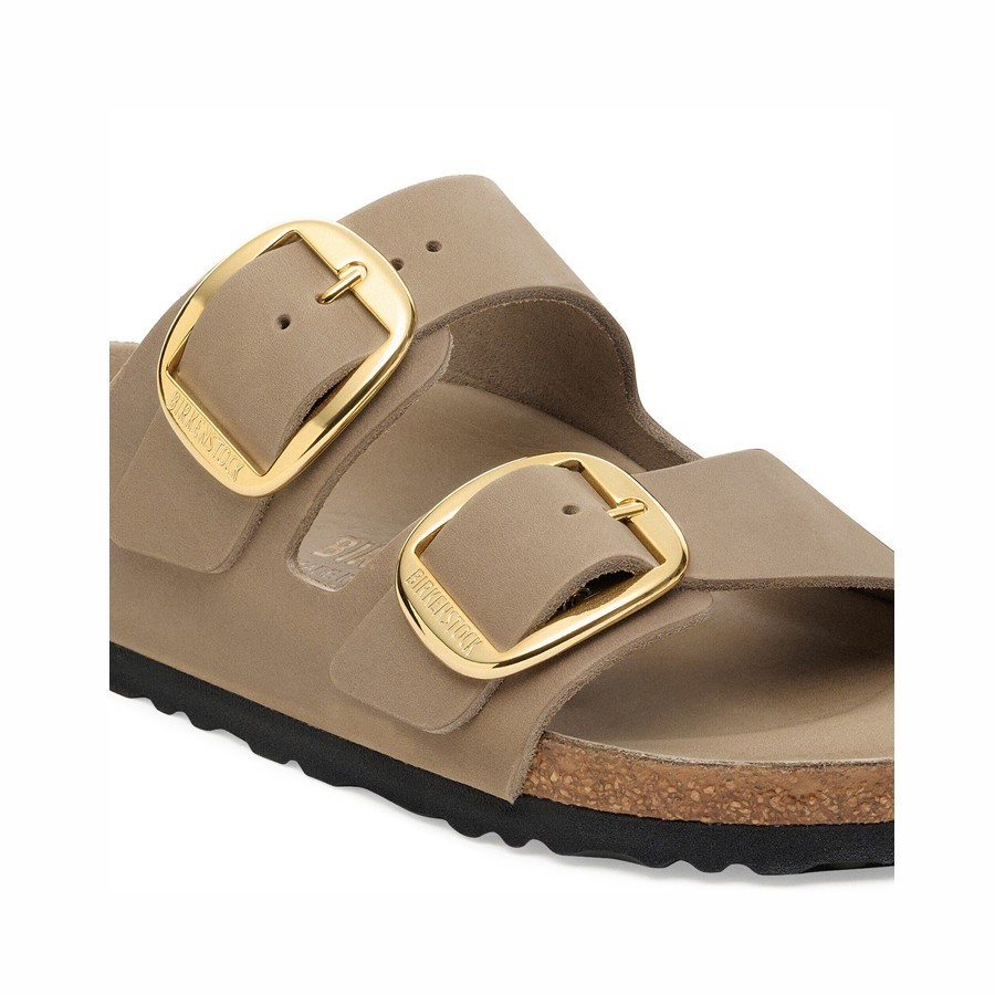 Birkenstock Women's Arizona Big Buckle Sandal in Oiled Leather, Tobacco Brown
