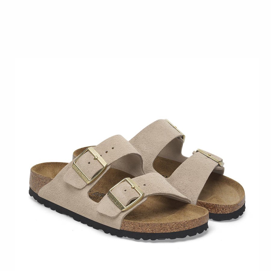 Birkenstock sandalo donna Arizona Pelle scamosciata Sandcastle
