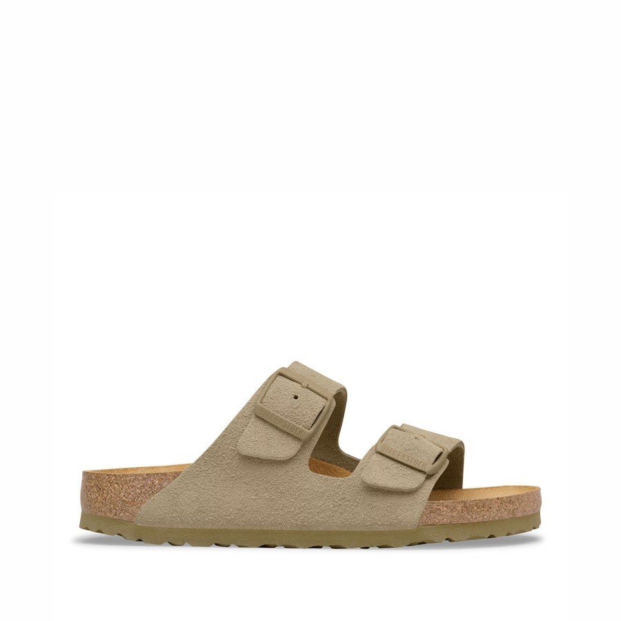 Birkenstock sandalo donna Arizona pelle scamosciata Faded Khaki