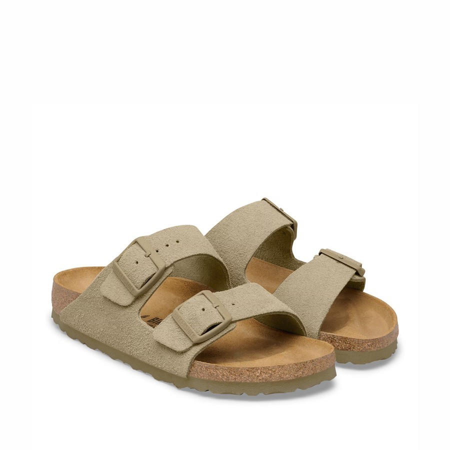 Birkenstock sandalo donna Arizona pelle scamosciata Faded Khaki