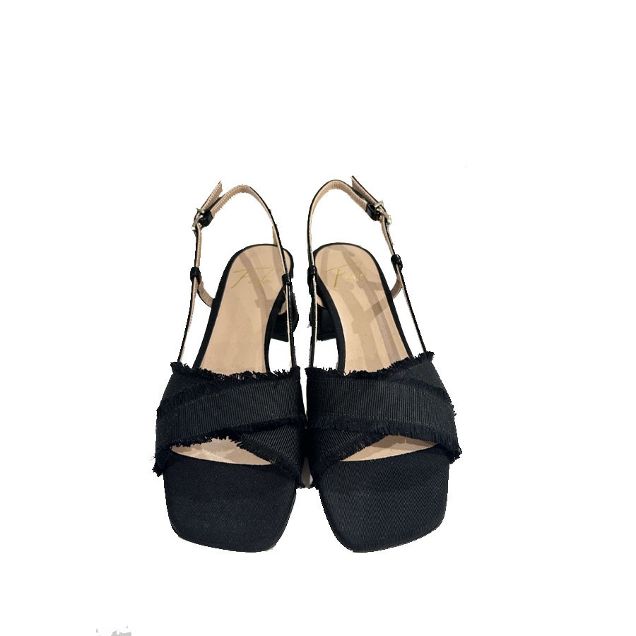 Roberto Festa NOVELLA sandal in black fabric and paint