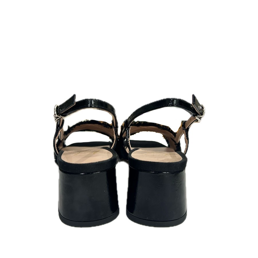Roberto Festa NOVELLA sandal in black fabric and paint