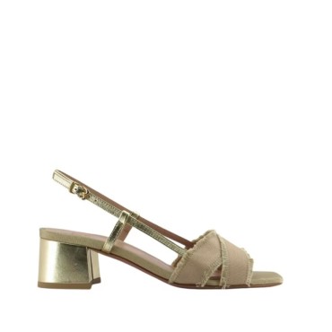 Roberto Festa NOVELLA sandal in beige/platinum fabric