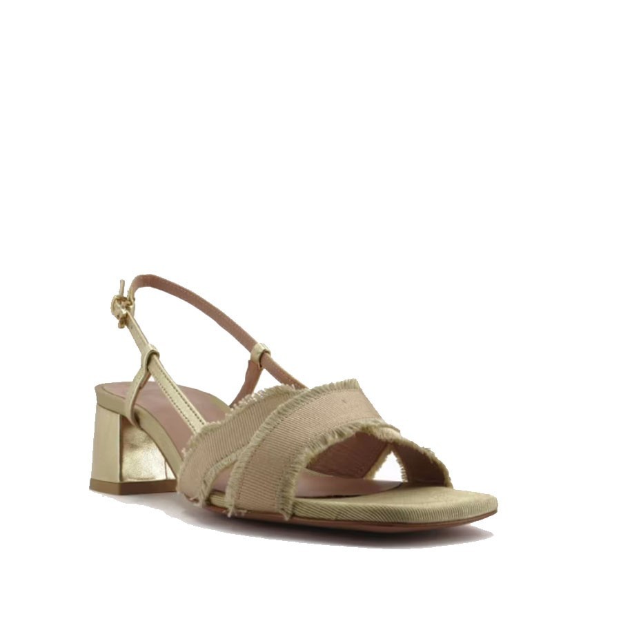 Roberto Festa NOVELLA sandal in beige/platinum fabric