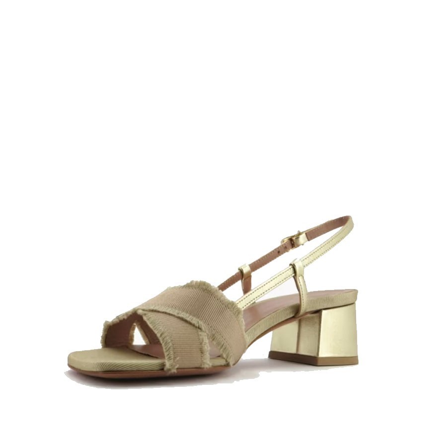 Roberto Festa NOVELLA sandal in beige/platinum fabric