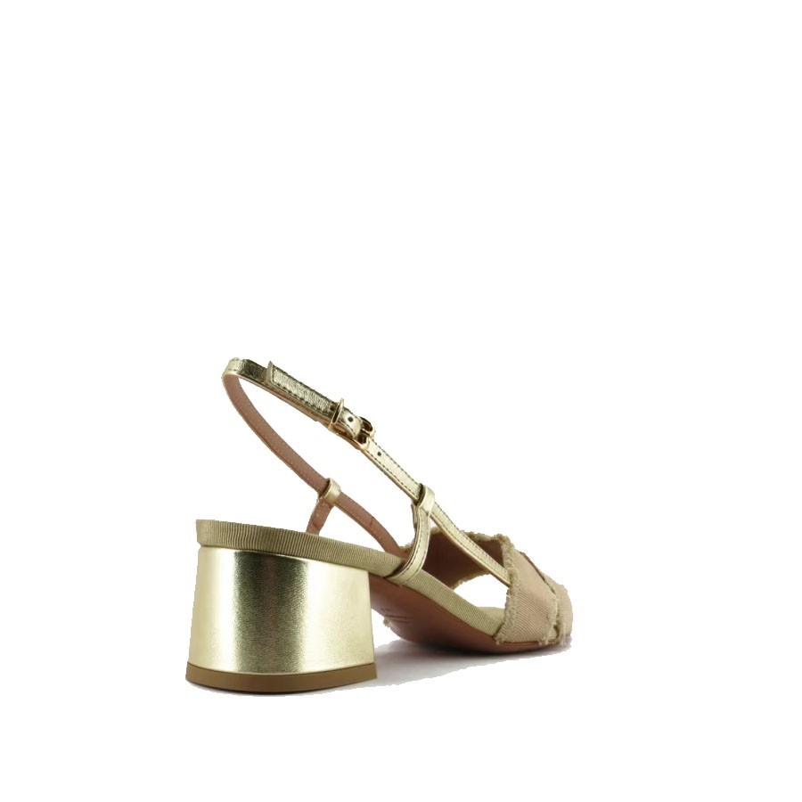 Roberto Festa NOVELLA sandal in beige/platinum fabric