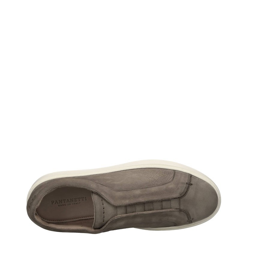 PANTANETTI uomo slip-on in nabuk Kaki