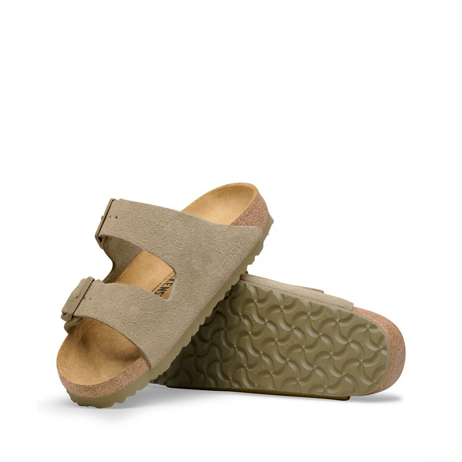 Birkenstock Arizona Women's Sandal in Faded Khaki Suede