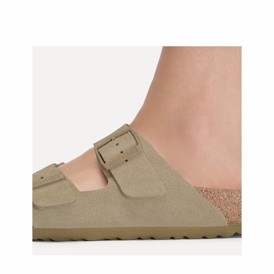 Birkenstock sandalo donna Arizona pelle scamosciata Faded Khaki