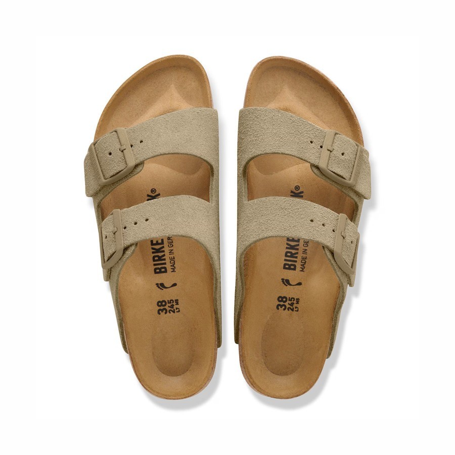 Birkenstock sandalo donna Arizona pelle scamosciata Faded Khaki