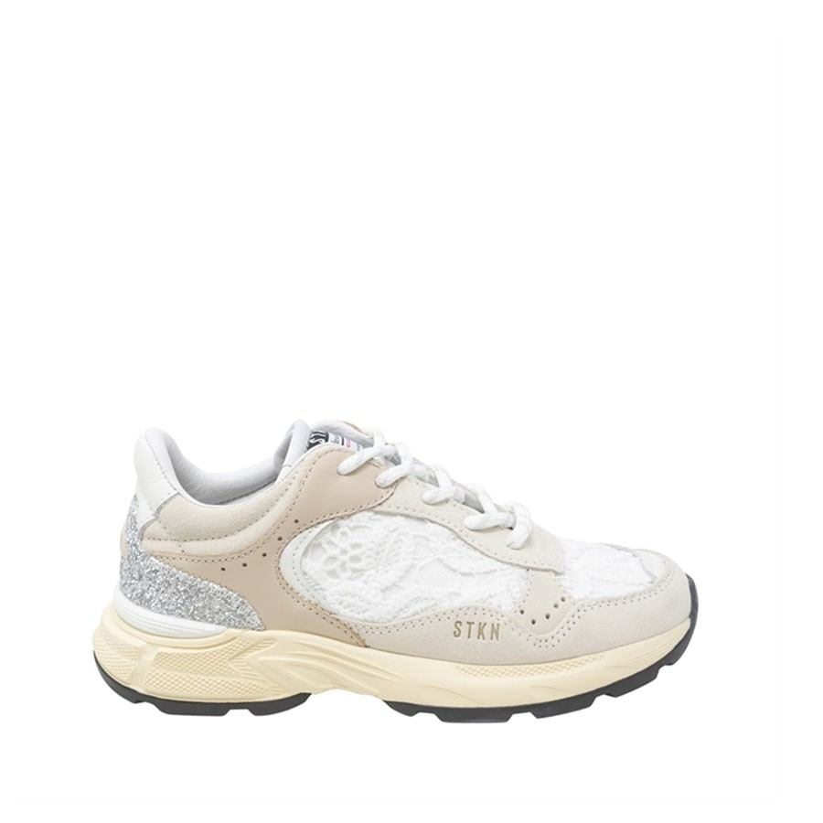 Stokton REVERSE women's sneakers in white/ecru fabric