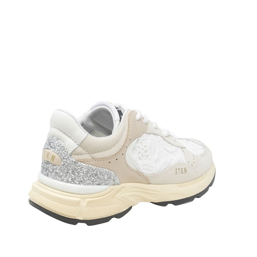 Sneakers donna Stokton REVERSE  in tessuto bianco/ecru'