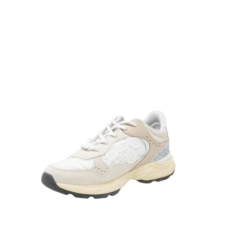 Stokton REVERSE women's sneakers in white/ecru fabric