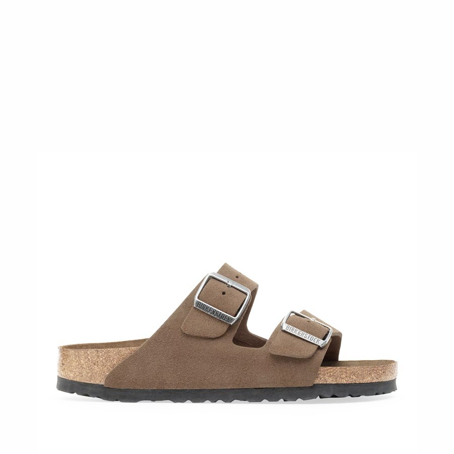 Birkenstock sandalo donna Arizona plantare morbido Pelle scamosciata Dark Tea Tonal