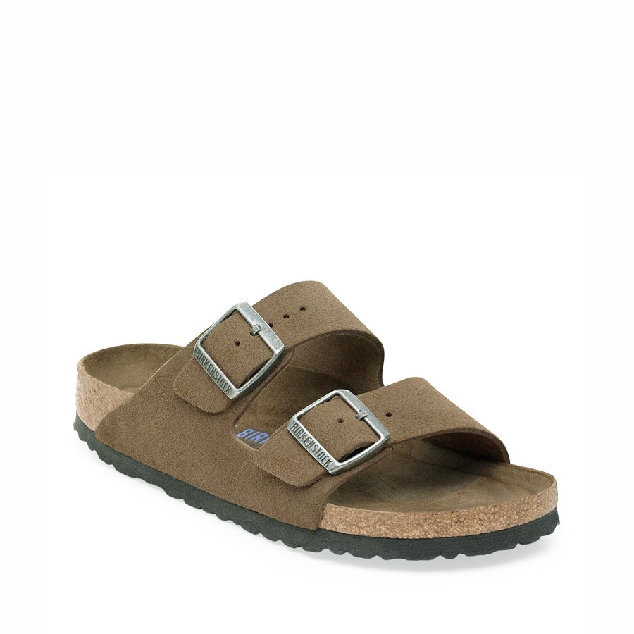 Birkenstock sandalo donna Arizona plantare morbido Pelle scamosciata Dark Tea Tonal