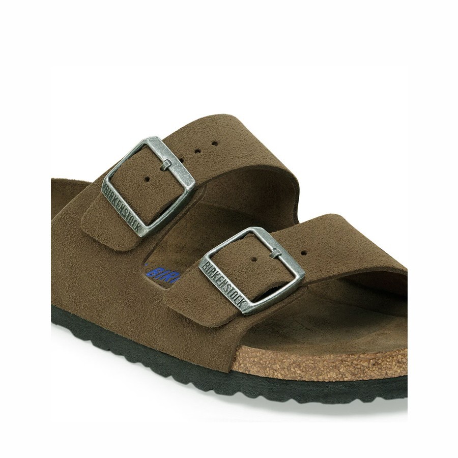 Birkenstock sandalo donna Arizona plantare morbido Pelle scamosciata Dark Tea Tonal
