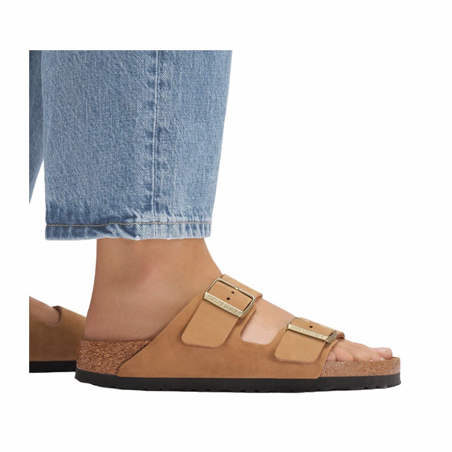Birkenstock sandalo donna Arizona plantare morbido Pelle Nubuck Mink