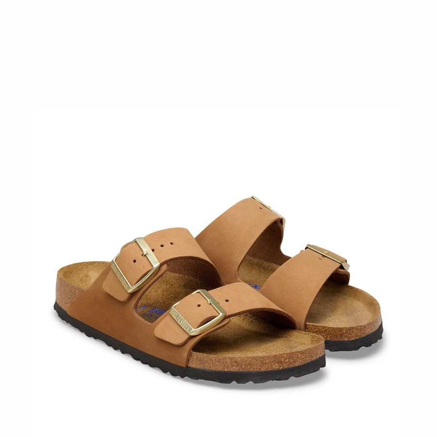 Birkenstock sandalo donna Arizona plantare morbido Pelle Nubuck Mink