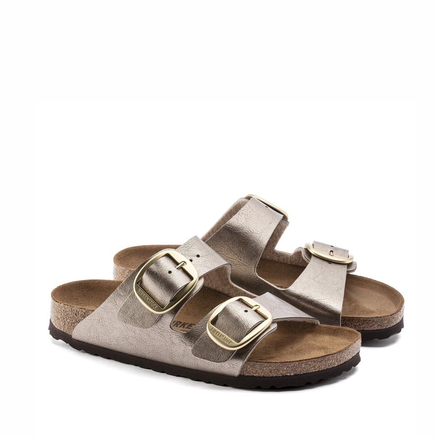Birkenstock women's sandal Arizona Big Buckle Birko-Flor Graceful Taupe
