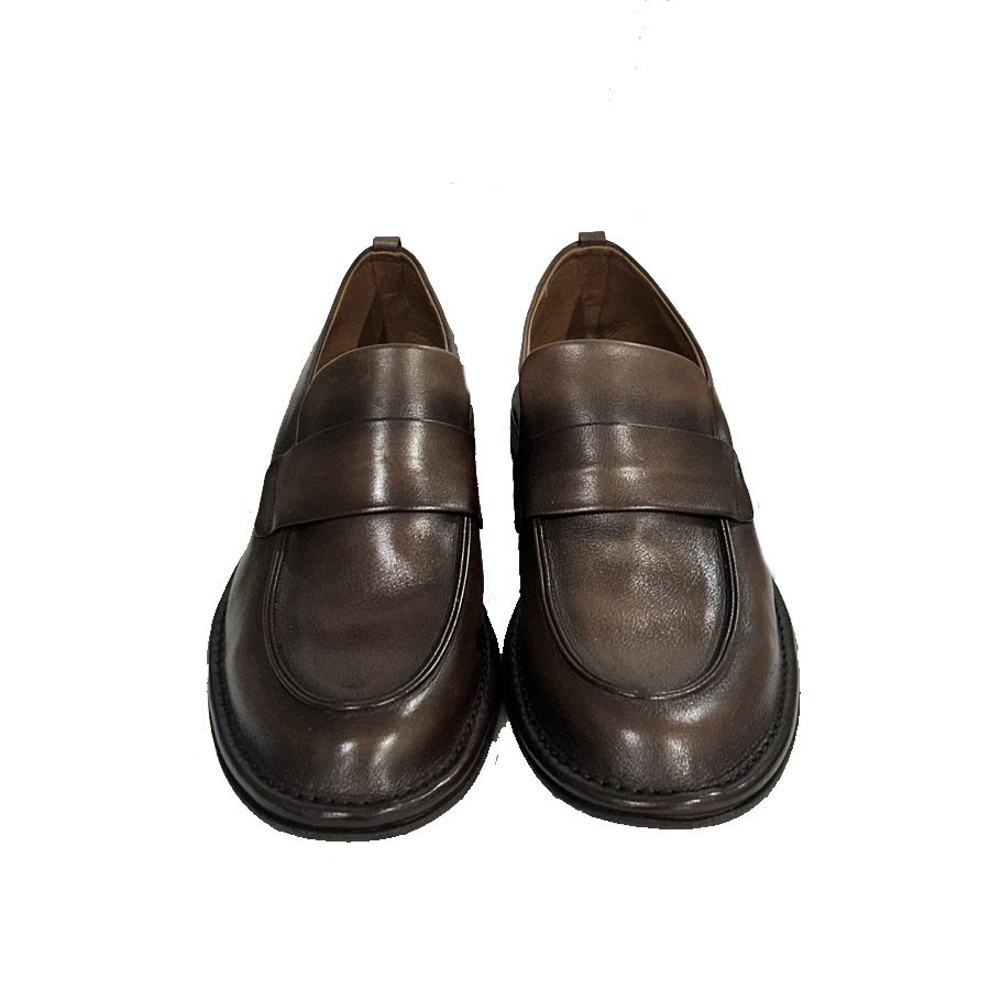 PANTANETTI uomo moccassino in pelle delavè sigaro