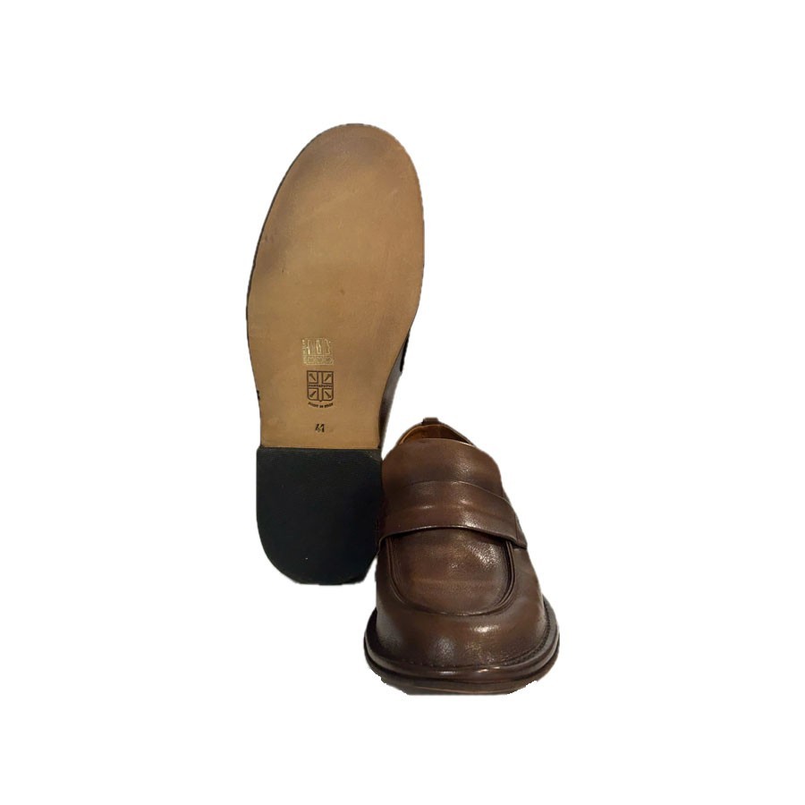PANTANETTI uomo moccassino in pelle delavè sigaro