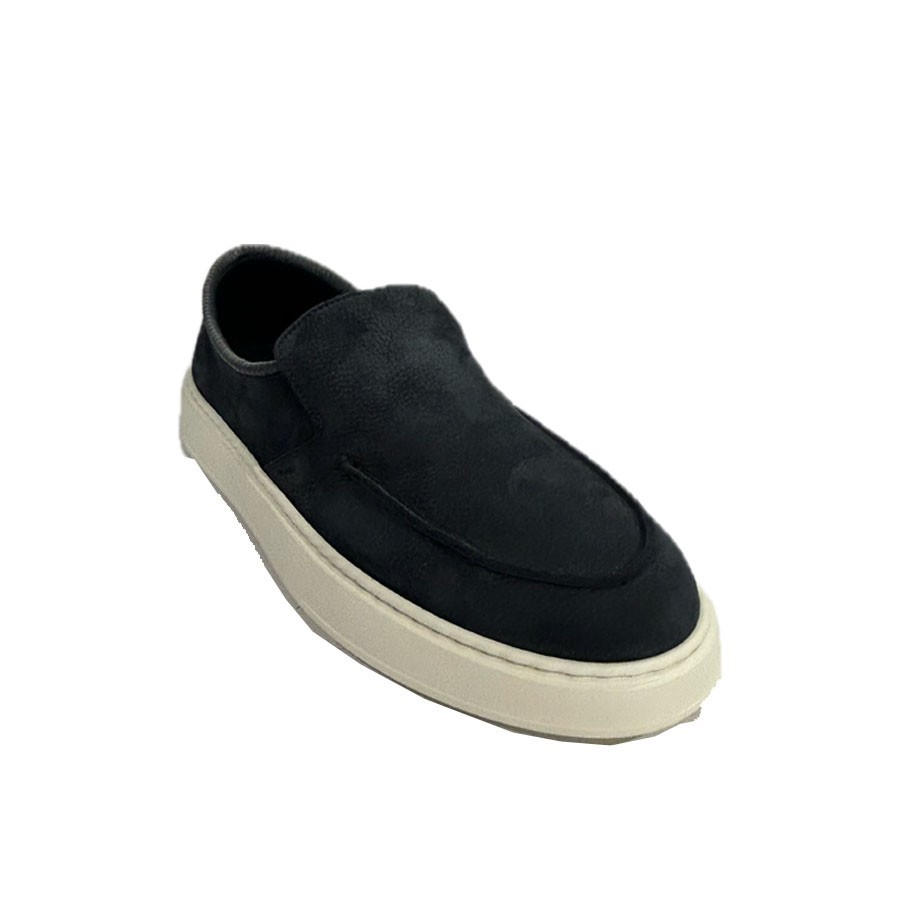 PANTANETTI uomo slip-on in nabuk navy