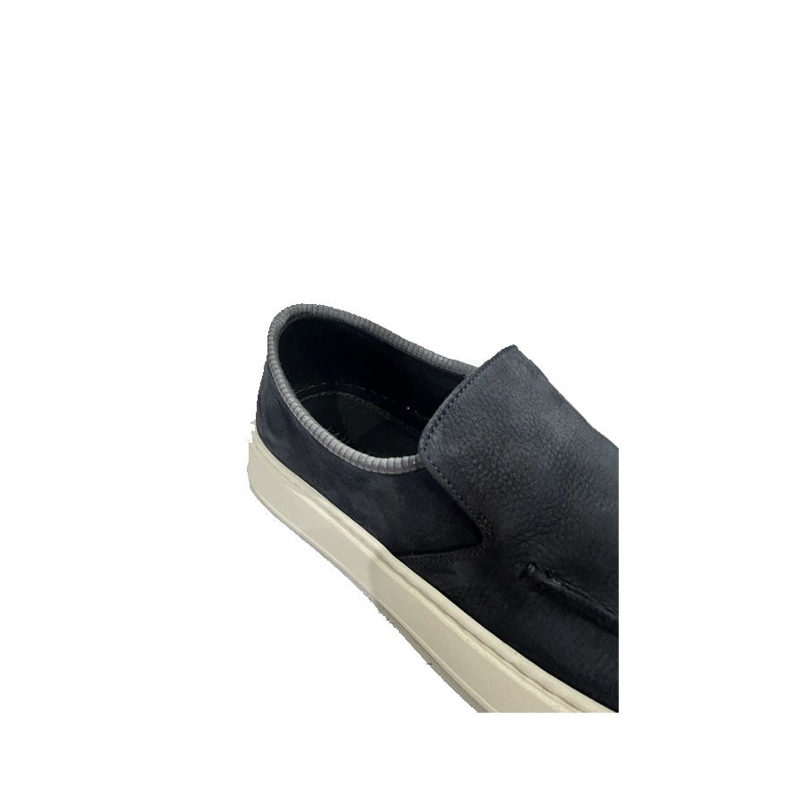 PANTANETTI uomo slip-on in nabuk navy