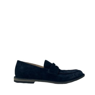 PANTANETTI uomo moccassino in pelle scamosciata delavè blu